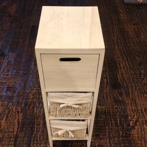 Vintage wooden coffee stand with shelves